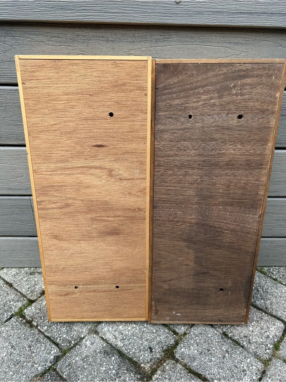 2 Vintage NAPA VALLEY wooden wall-mounted cassette tape storage racks